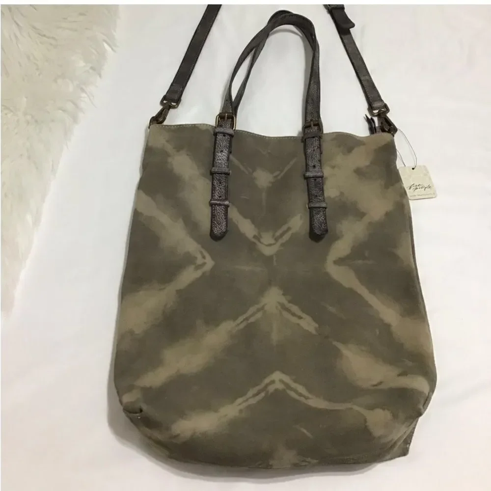 Free People We The Free Leather Take Me Away Tote Crossbody Bag New With Tag